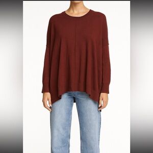 Dyson Parker cashmere blend wine/maroon Pull over Sweater oversized NWT